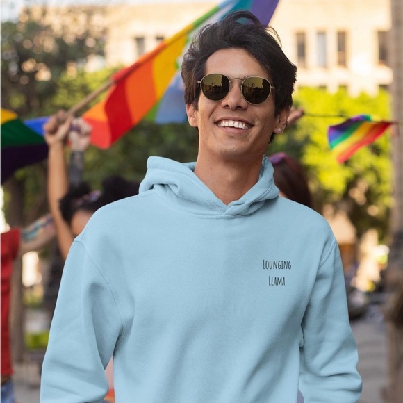 Llama graphic blue unisex Hoodie - Picture 2 of 5